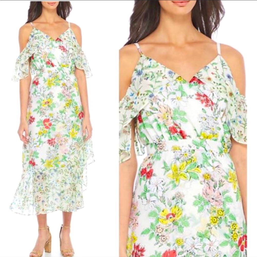 Nanette Lepore Cold-Shoulder Midi Dress